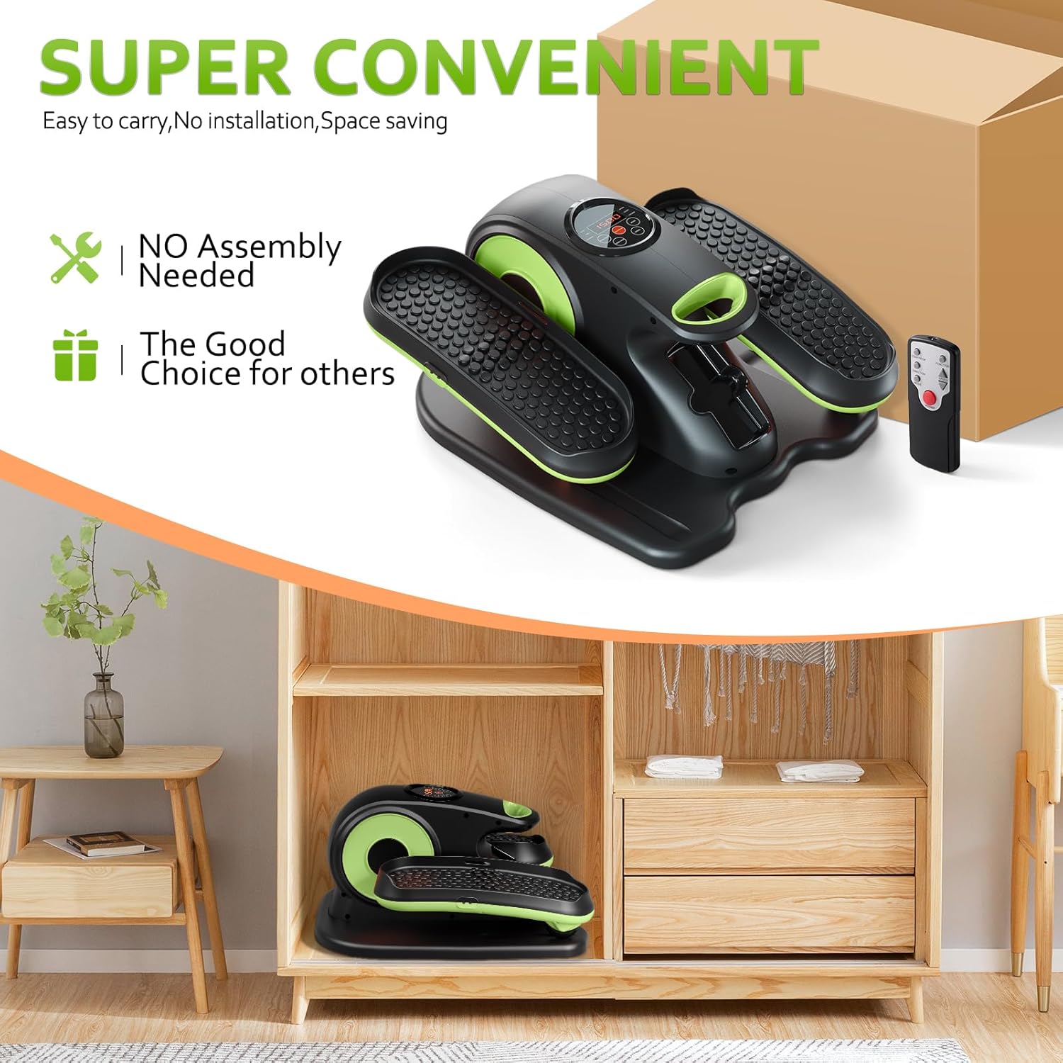 Under Desk Elliptical Machine, Ellipse Exerciser as Seen on TV for Seniors with Remote Control & 12 Adjustable Speeds, Elliptical Machine for Home - Image 7