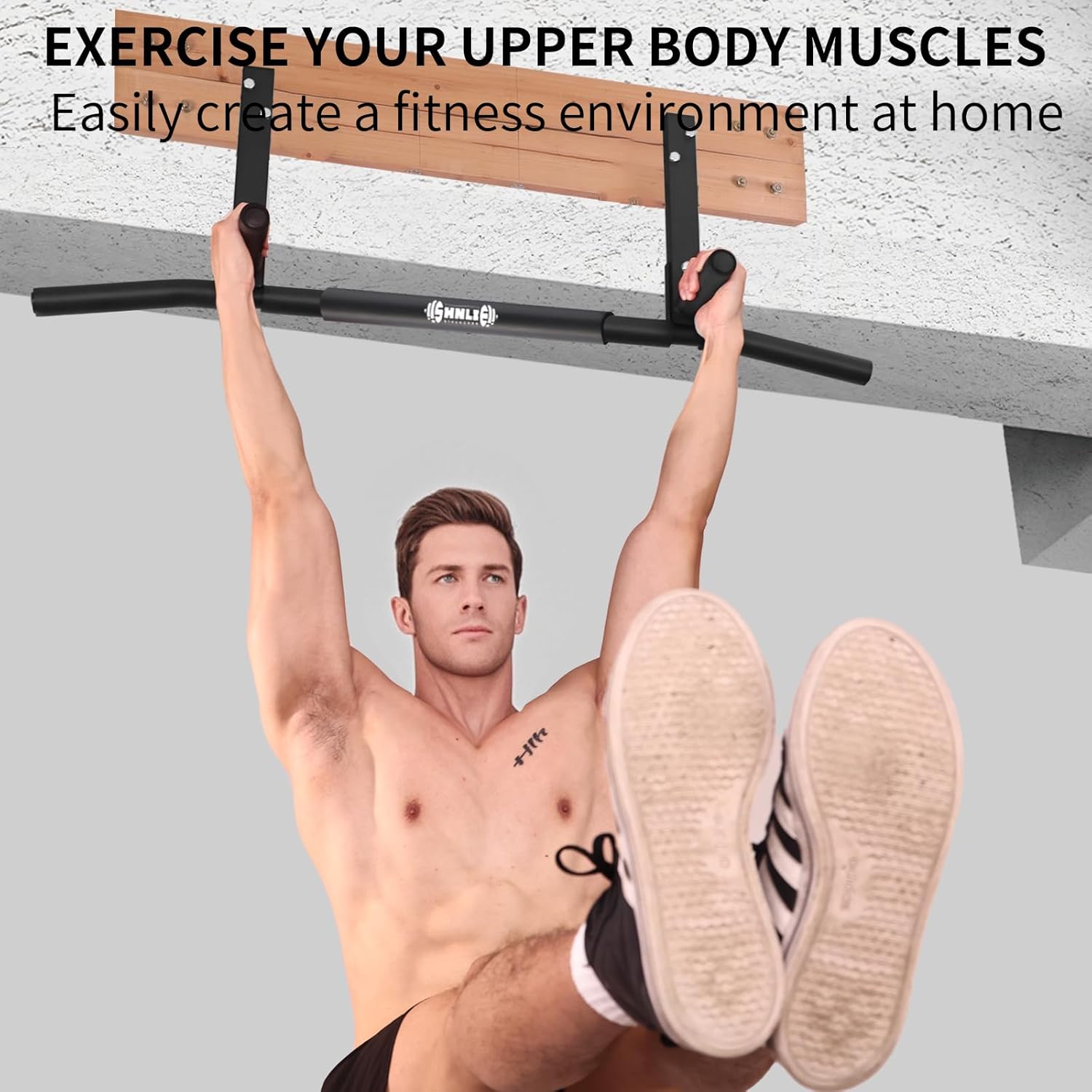 Joist Mounted Pull Up Bar, Ceiling Mount Chin Up Bar for Home Gym, Beam, Rafter, Easy installation, 42" Wide Bar - Image 6