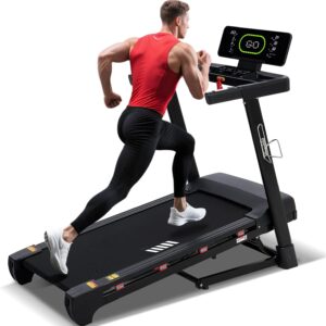 ECHANFIT Heavy Duty Treadmill for Home, 20% Auto Incline Treadmill 400 LB Capacity, 20″ Wide Deck, 0.6-12 MPH, LED Display, Bluetooth Speaker, Foldable with App