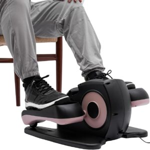 Electric Ellipse Leg Exerciser, Under Desk Elliptical Machine with Remote & LCD Monitor, Portable Trainer Electric Seated for Home Office