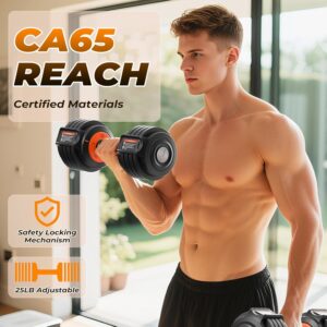 Adjustable Dumbbells Set of 2: Sportneer 5 in 1 Free Weights Dumbbells Set, Each 25 lbs Fast Adjust Weights with Anti-Slip Texture Handle for Men Women Home Gym Strength Training Equipment Pair