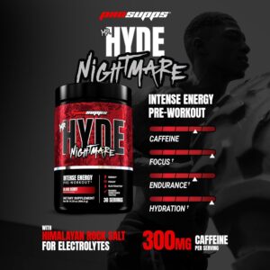PROSUPPS Mr. Hyde Nightmare Pre Workout Powder with Caffeine & Beta Alanine – Preworkout for Intense Energy, Mental Focus & Performance – Gym & Fitness Supplements (Blood Berry, 30 Servings)