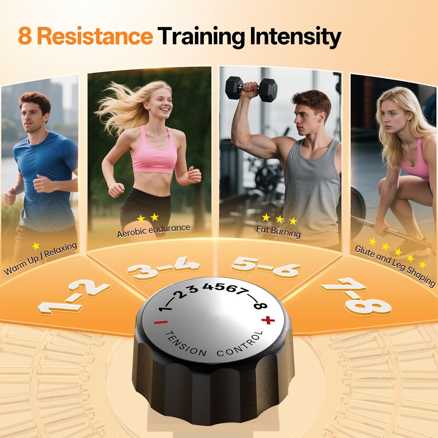 YAMO Elliptical Machine, Folding Elliptical Trainer with Hyper-Quiet Magnetic Driving System, Elliptical Exercise Machine for Home with Pulse Monitor, 8 Resistance Levels - Image 4