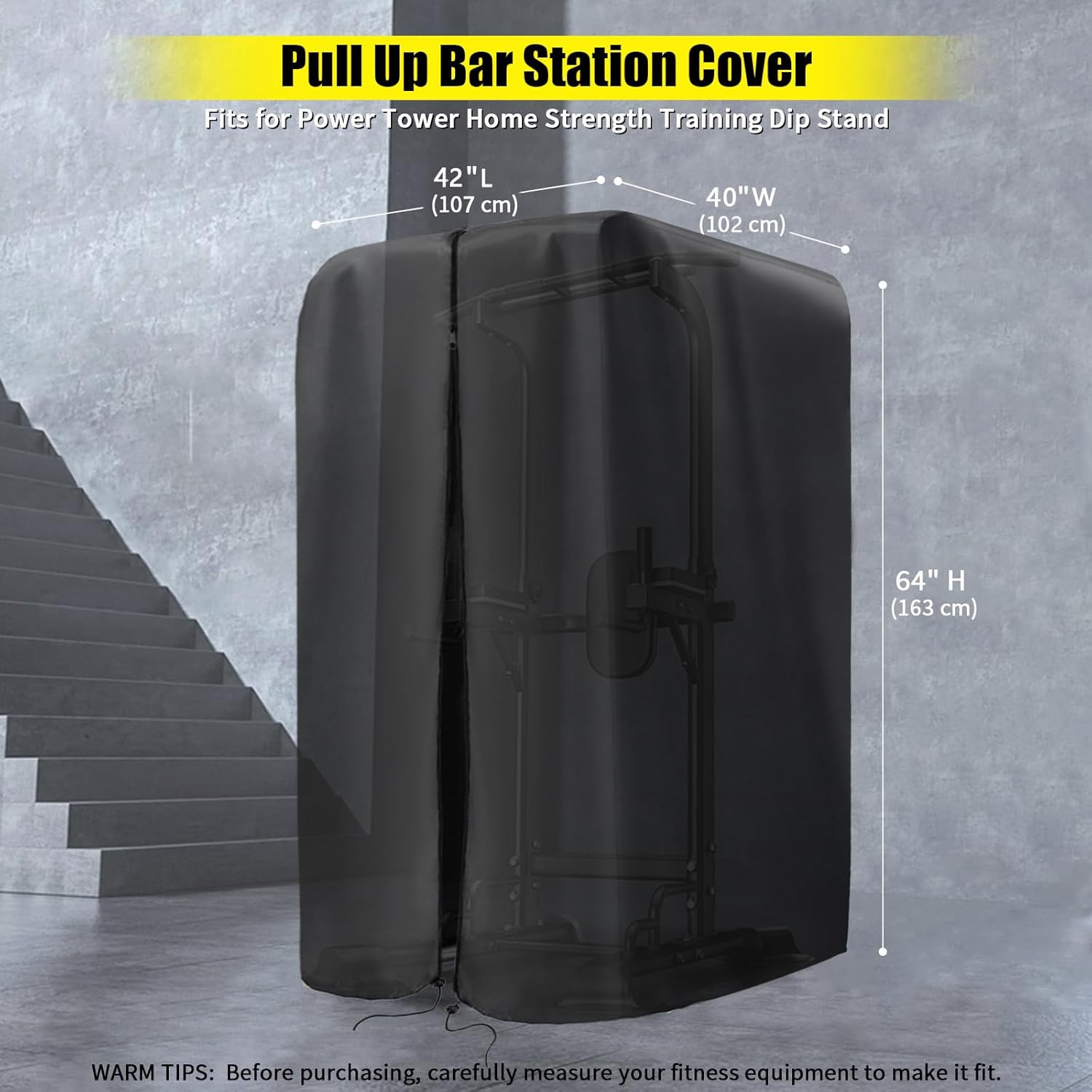 Kingling Pull Up Bar Station Cover for Power Tower Home Strength Training Dip Stands - Waterproof & Dustproof Protective Cover - Image 3