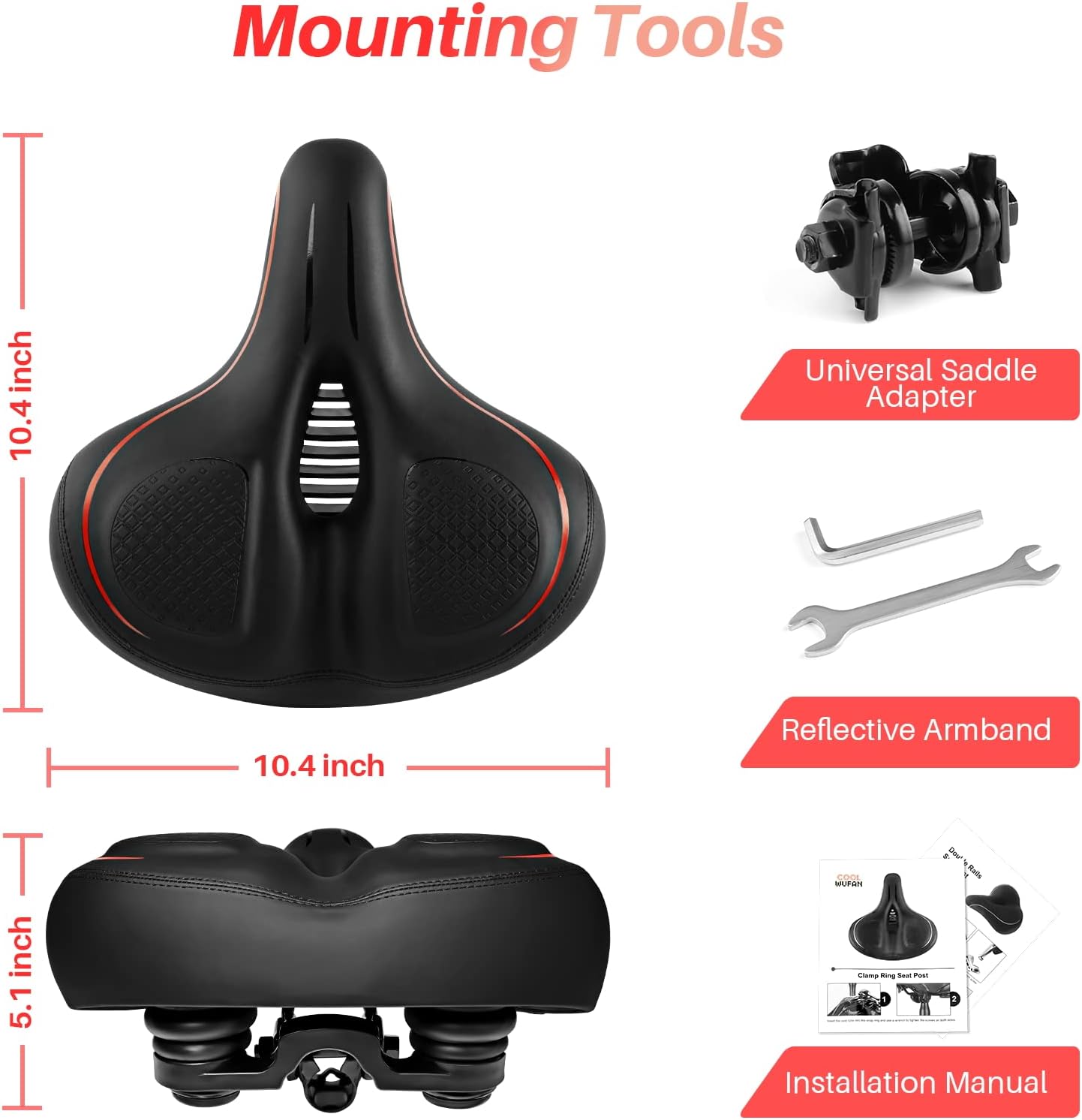 Oversized Bike Seat for Peloton Bike & Bike+, Comfort Seat Cushion Compatible with Peloton, Road or Exercise Bikes, Bicycle Wide Saddle Replacement for Men & Women, Accessories for Peloton - Image 7