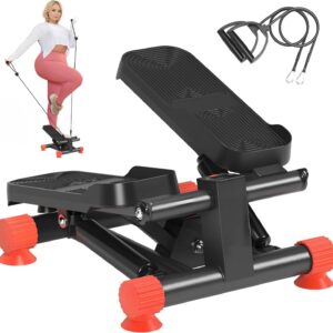 SogesHome Stair Stepper Machine with Resistance Bands, Mini Fitness Stepper for Cardio Workout with LCD Monitor, Low Impact Stepper for Legs, Butt & Thigh Toning, Home Gym Equipment