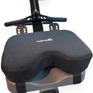 TreadLife Fitness Universal Rowing Machine Seat Cushion | Designed for Concept 2 Rowing Machines, Compatible with All Rowers | Extra Thick 3″ Memory Foam with Adjustable Strap Black