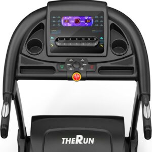 THERUN Incline Treadmill for Running and Walking, 300 lbs Weight Capacity Folding Treadmill with 0-15% Auto Incline, Wide Belt, 3.5HP, App, Heart Rate