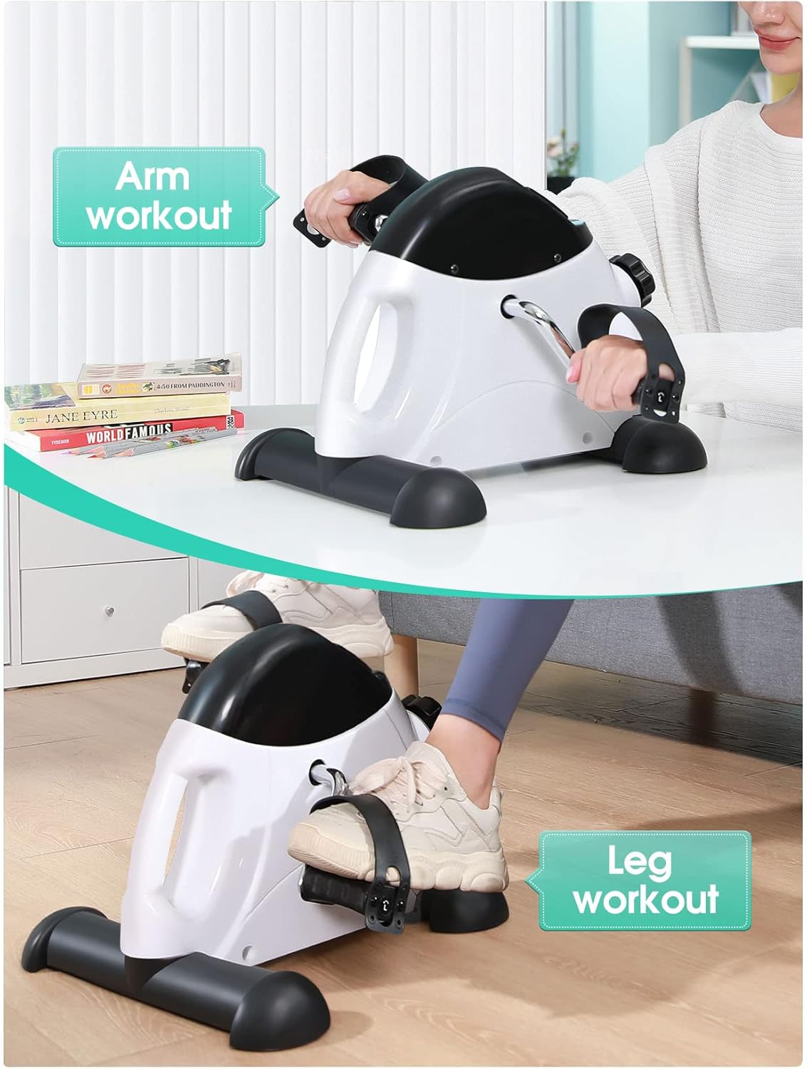 Cyclace Under Desk Bike Pedal Exerciser for Arm/Leg Exercise - Portable Mini Exercise Bike Desk Cycle, Leg Exerciser for Home/Office Workout - Image 5