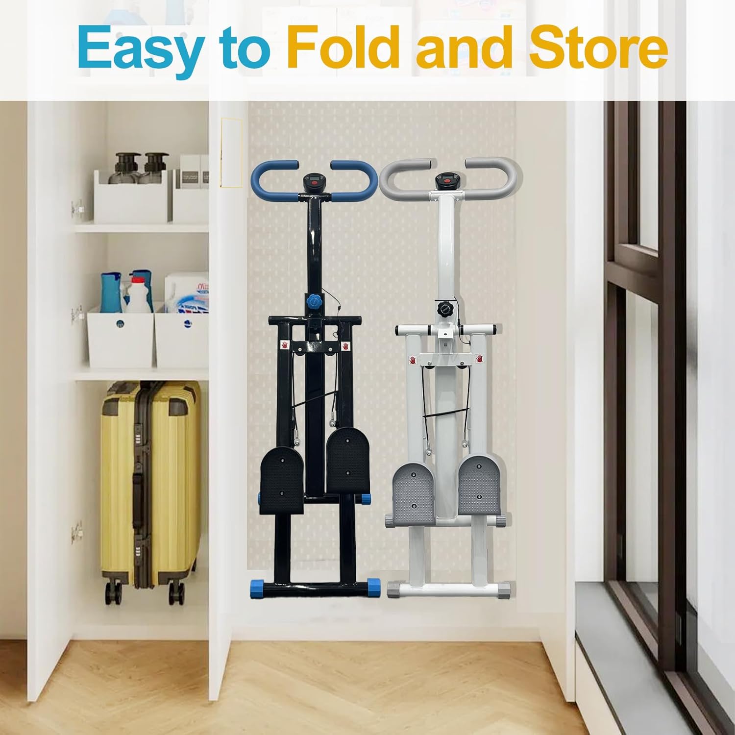 Stair Stepper for Home Vertical Climber, Foldable Full Body Exercise Aerobic Climbing Machines, Mountaineering Fitness Equipment with Adjustable Handles - Image 9
