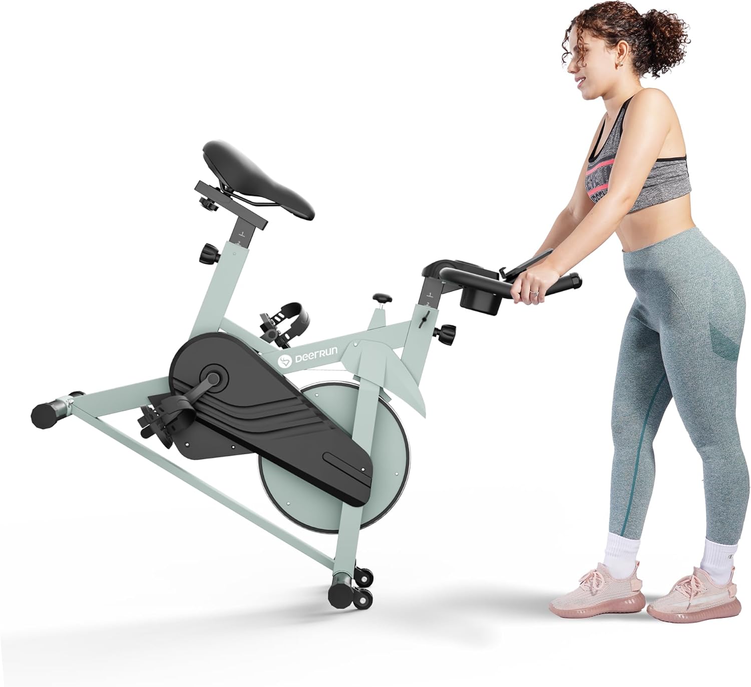 DeerRun Exercise Bike, Indoor Cycling Bike Brake Pad/Adjustable Magnetic Stationary Bike with App, Low Noise Workout Bike for Home Cardio 300lbs Weight Capacity with Pad Mount & LCD Monitor - Image 6