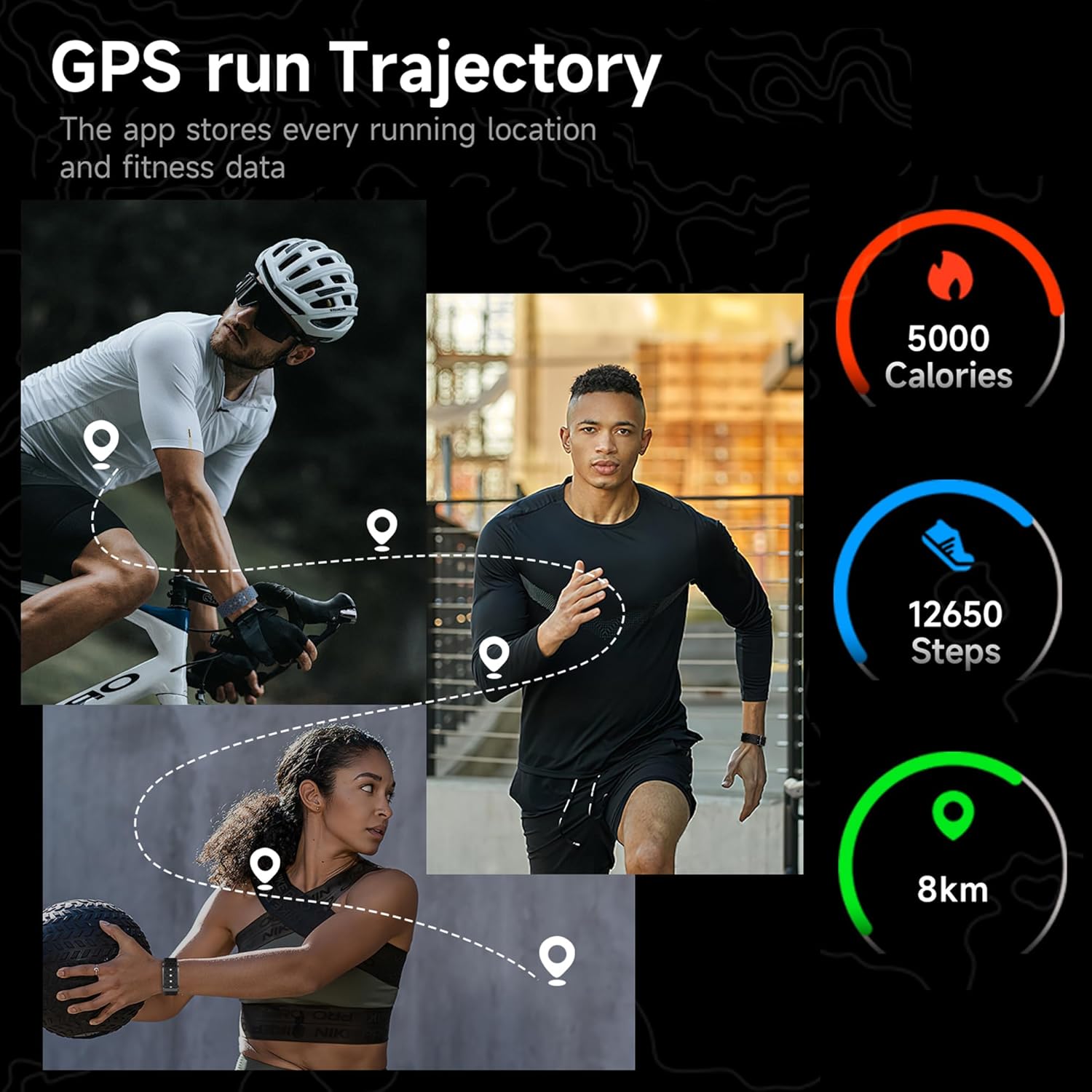 Smart Health Wristband, Fitness & Activity Tracker, One-Touch Measurement Function, Measuring Heart Rate, Sleep, Stress Health Data, 120+ Exercise Modes, Wearable Health Tracker with GPS - Image 7