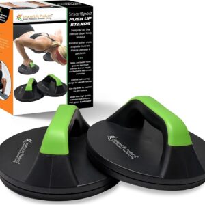 SmarterLife Push-Up Bar for Men & Women – Push-Up Handles for Floor to Prevent Elbow & Wrist Strain, Wide Grips with Non-Slip Rubber Pads for Comfort – Two Push-Up Bars & Workout Guide Included