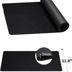 2 Pcs Mats for Exercise Bike, Dual Sided Non-Slip Mat for Rower Machine, Stationary Bike, Elliptical Machine, Natural Rubber Mat Protect Hardwood Floor Carpet
