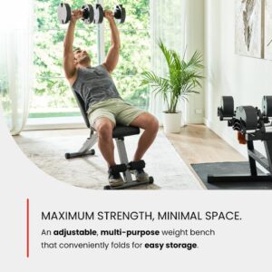 FF Finer Form 5-in-1 Weight Bench, Adjustable & Foldable for Bench Press, Strength Training and Full Body Workout, Perfect for Dumbbell Sets or an Adjustable Dumbbell Set in Your Home Gym
