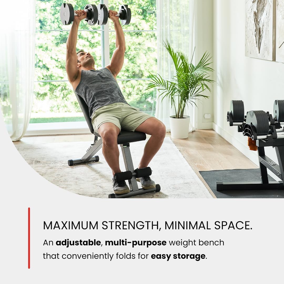 FF Finer Form 5-in-1 Weight Bench, Adjustable & Foldable for Bench Press, Strength Training and Full Body Workout, Perfect for Dumbbell Sets or an Adjustable Dumbbell Set in Your Home Gym - Image 2