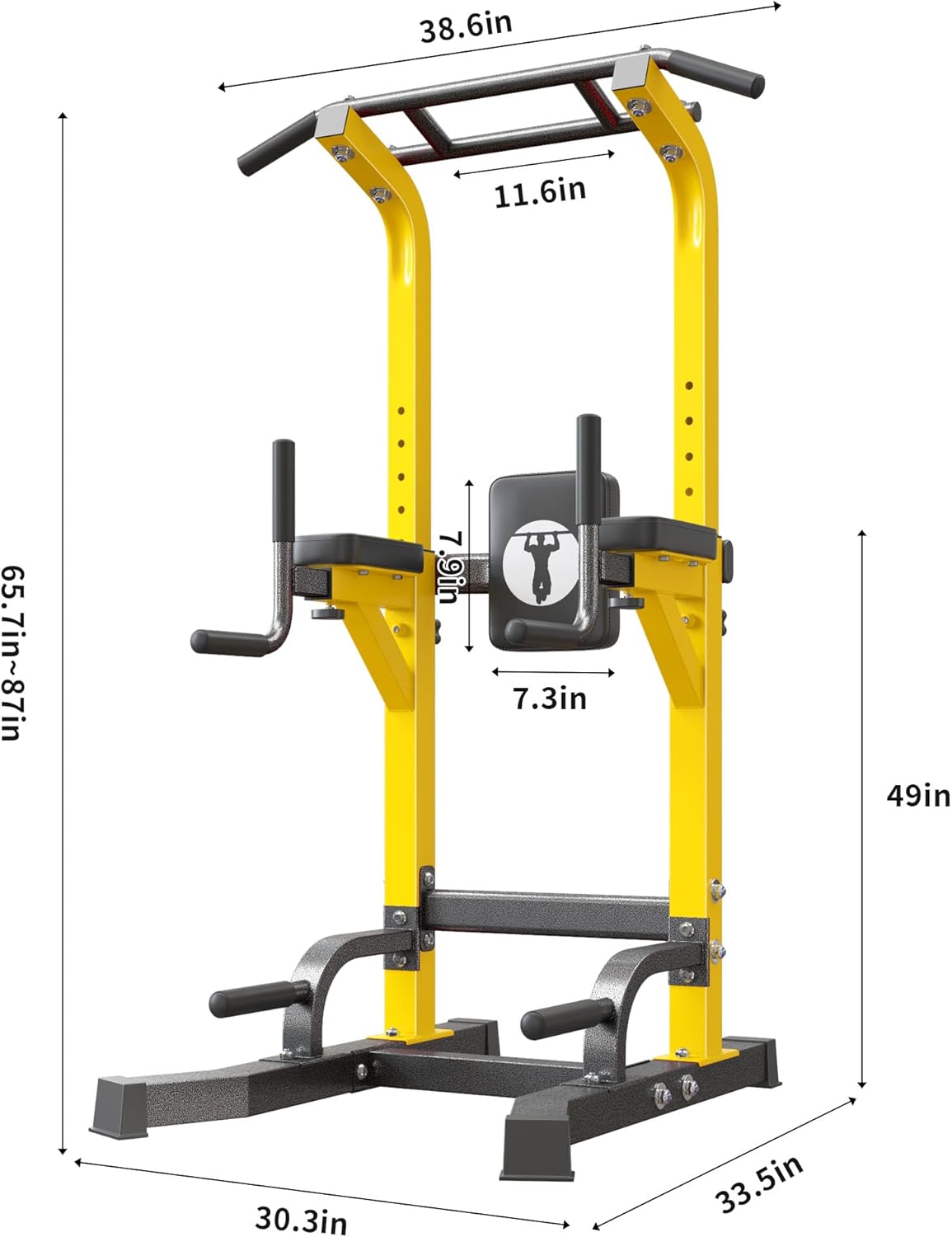 SogesPower Multi-Function Power Tower Pull Up Bar Station Pull Up Dip Station for Home Gym, Adjustable Height Pull Up Bar Stand Dip Bar Strength Training Workout Equipment - Image 2