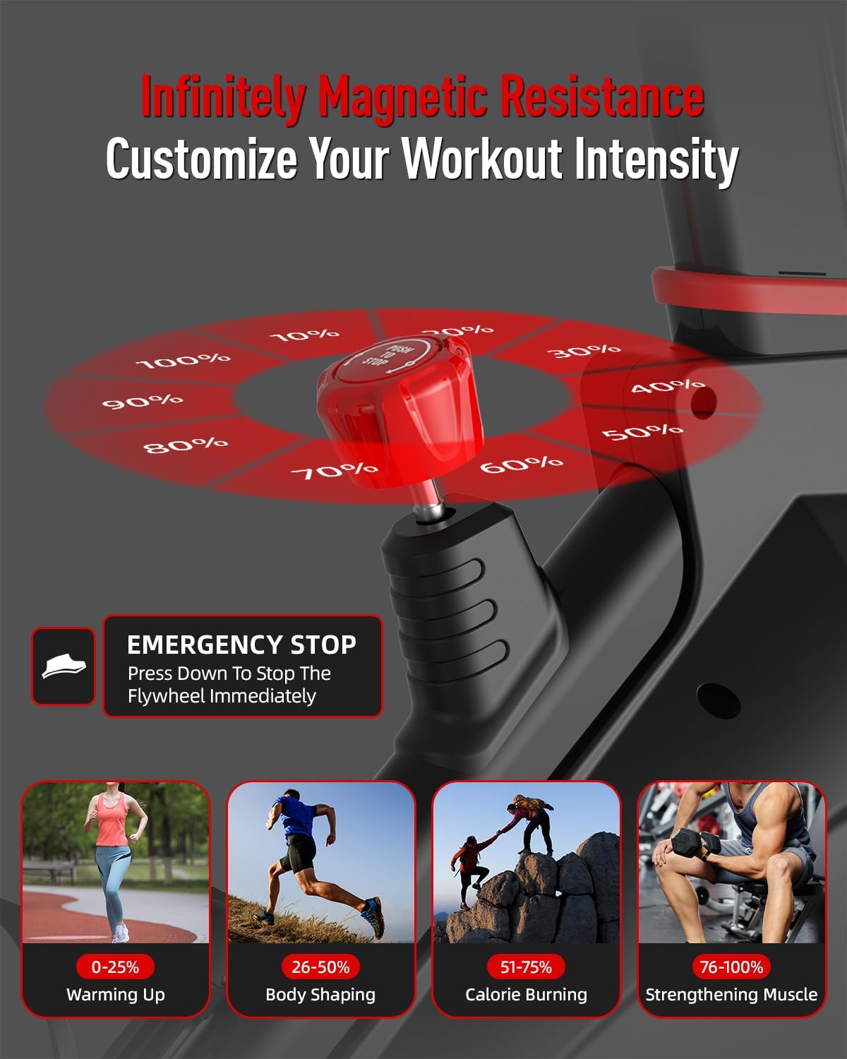 HARISON Semi-Commercial Exercise Bike 400 lbs Capacity, Magnetic Stationary Bikes for Home Gym with Bluetooth & Tablet Holder & Comfortable Seat Cushion - Image 7