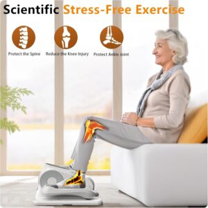 Under Desk Elliptical Exercise Machine, Electric Leg Exerciser As Seen On TV, 12 Speed Foot Exerciser While Sitting for Seniors, Portable Mini Seated Pedal Exerciser for Home Office