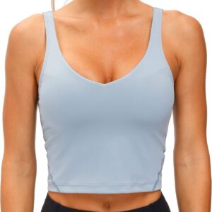 THE GYM PEOPLE Womens’ Sports Bra Longline Wirefree Padded with Medium Support