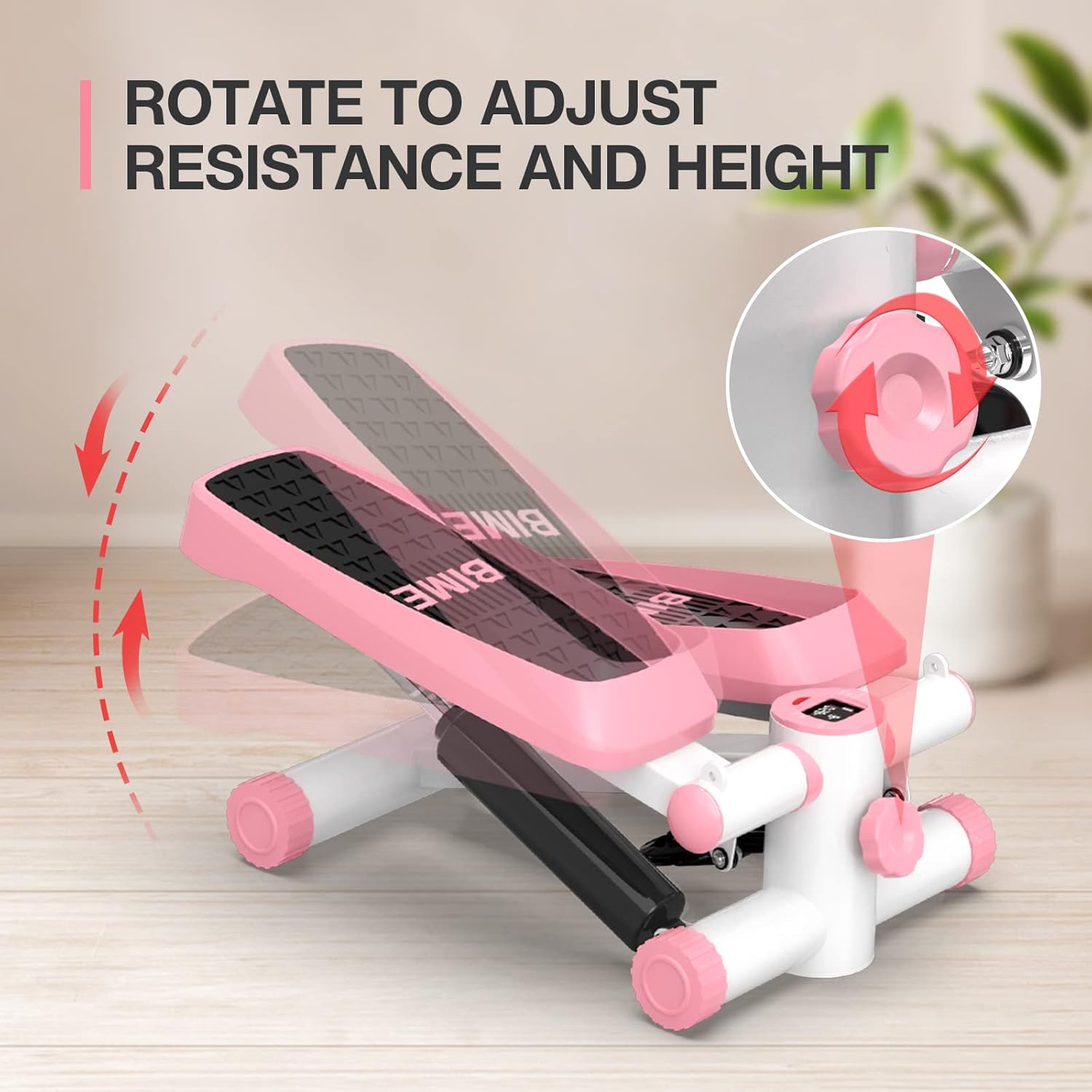 Steppers for Exercise, Mini Stepper Machine with Resistance Bands & Calories Count, Stair Steppers for Exercise 330 lbs Weight Capacity, Portable Stair Stepper Exercise Equipment for Home Workout - Image 5