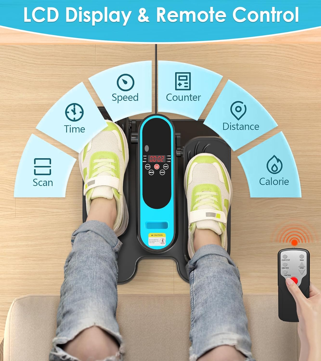 2025 New Under Desk Elliptical Machine,Portable Seated Pedal Exercise Machine for Seniors,Mini Ellipse Leg Exerciser with 12 Adjustable Speeds&Remote Control,Quiet&Compact for Home Office - Image 3