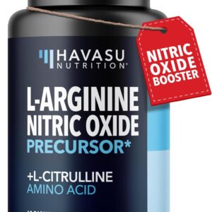 L-Arginine Capsules with L-Citrulline – Nitric Oxide Supplement – L Arginine and L Citrulline Blend – 60 Count – Vegan, Non-GMO Capsules for Performance, Endurance and Muscle Support – 1 Month Supply