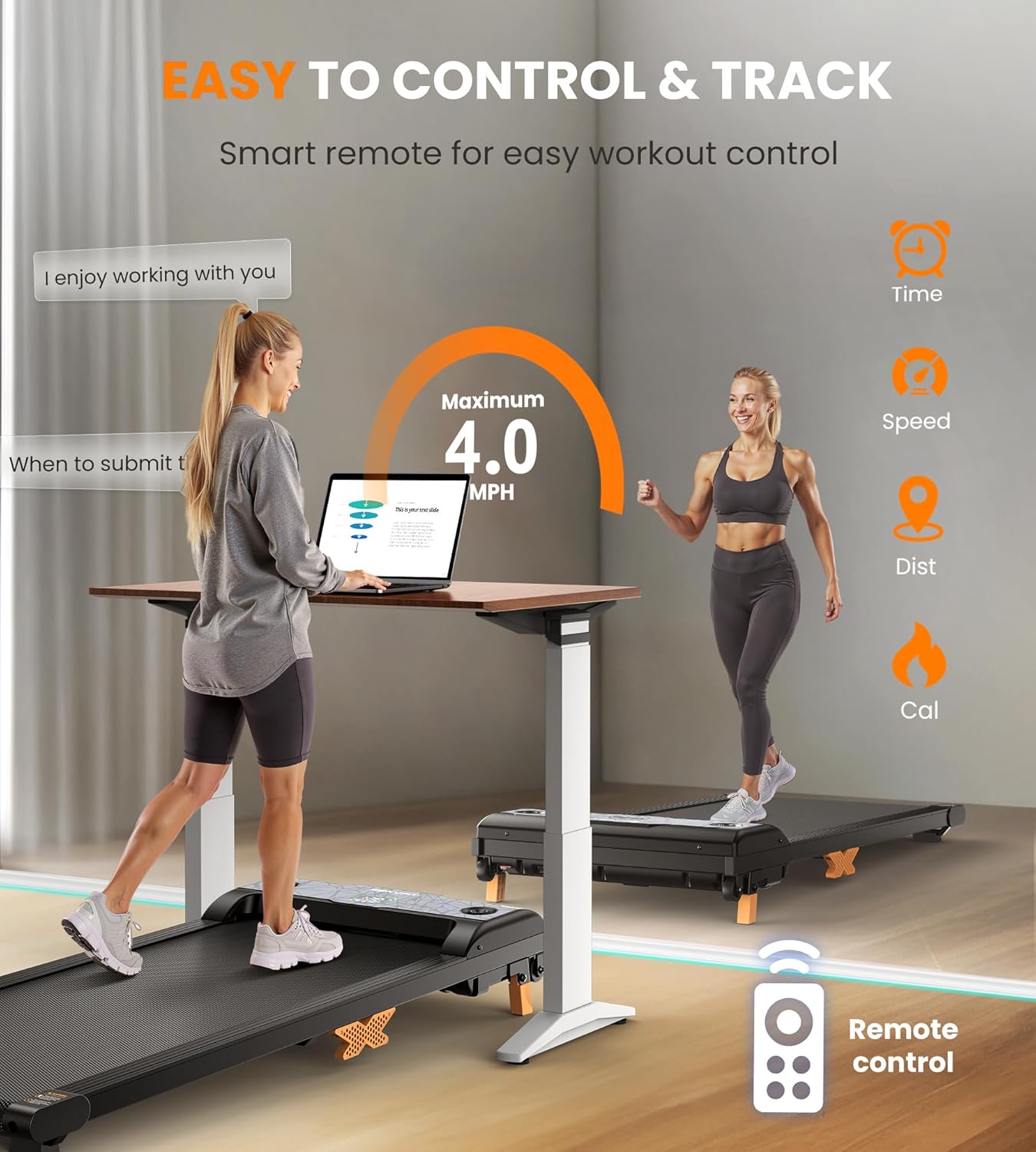 Walking Pad Under Desk Treadmill with Incline, 3-in-1 Portable Walking Jogging Machine with Remote Control, LED Display, Hidden Safety Switch, Compact for Home Office Use - Image 5
