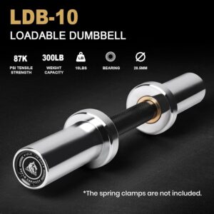 LIONSCOOL 16″/20” Loadable Dumbbells Pairs in Commercial Grade, Heavy Duty Olympic Dumbbell Bar/Handle for Strength Training, Compatible with 2’’ Standard Plates