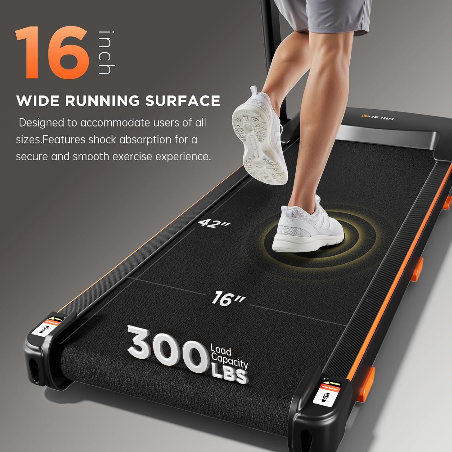 Treadmills for Home, 3.0HP Quiet Brushless Foldable Treadmill with Incline, Small Space Portable Running Walking Machine, 300/240 Lbs Capacity with 12 Preset PROG, LED Display and Phone Holder - Image 5