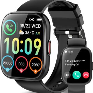 Smart Watch for Men Waterproof Smart Watches, Fitness Tracker, Pedometer, Smartwatch for Android iOS,Black