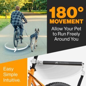 V2.0-180° Rotating Dog Bike Leash – with Shock Absorbers and Quick Attach Mechanism | Carbon Fiber | Detachable, Adjustable for The Smoothest Ride- Patent Pending (Black)