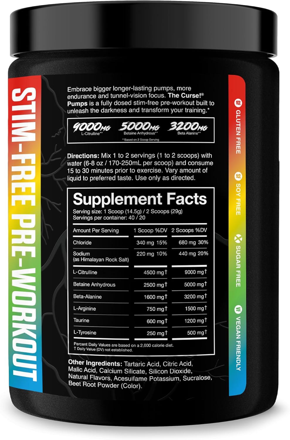 JNX SPORTS The Curse! Pump – Stim-Free Pre-Workout | Sour Candy 40 Serves | Caffeine-Free Pump Pre Workout, Non-Stim Nitric Oxide Preworkout for Men & Women - Image 2