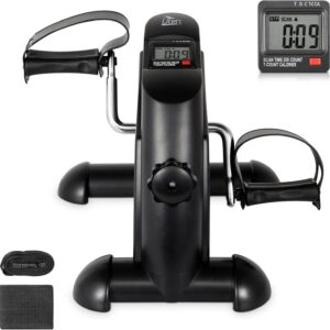 Uten Mini Exercise Bike, Under Desk Bike, Arm & Leg Peddler Machine with LCD Screen Displays, Portable Cycle