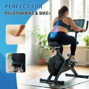 Wide Bike Seat Cushion – Oversized Gel Padded Bicycle Saddle Cushion for Ultimate Comfort and Soft Exercise Bike Seat Cover for Peloton, Stationary, Mountain Bikes