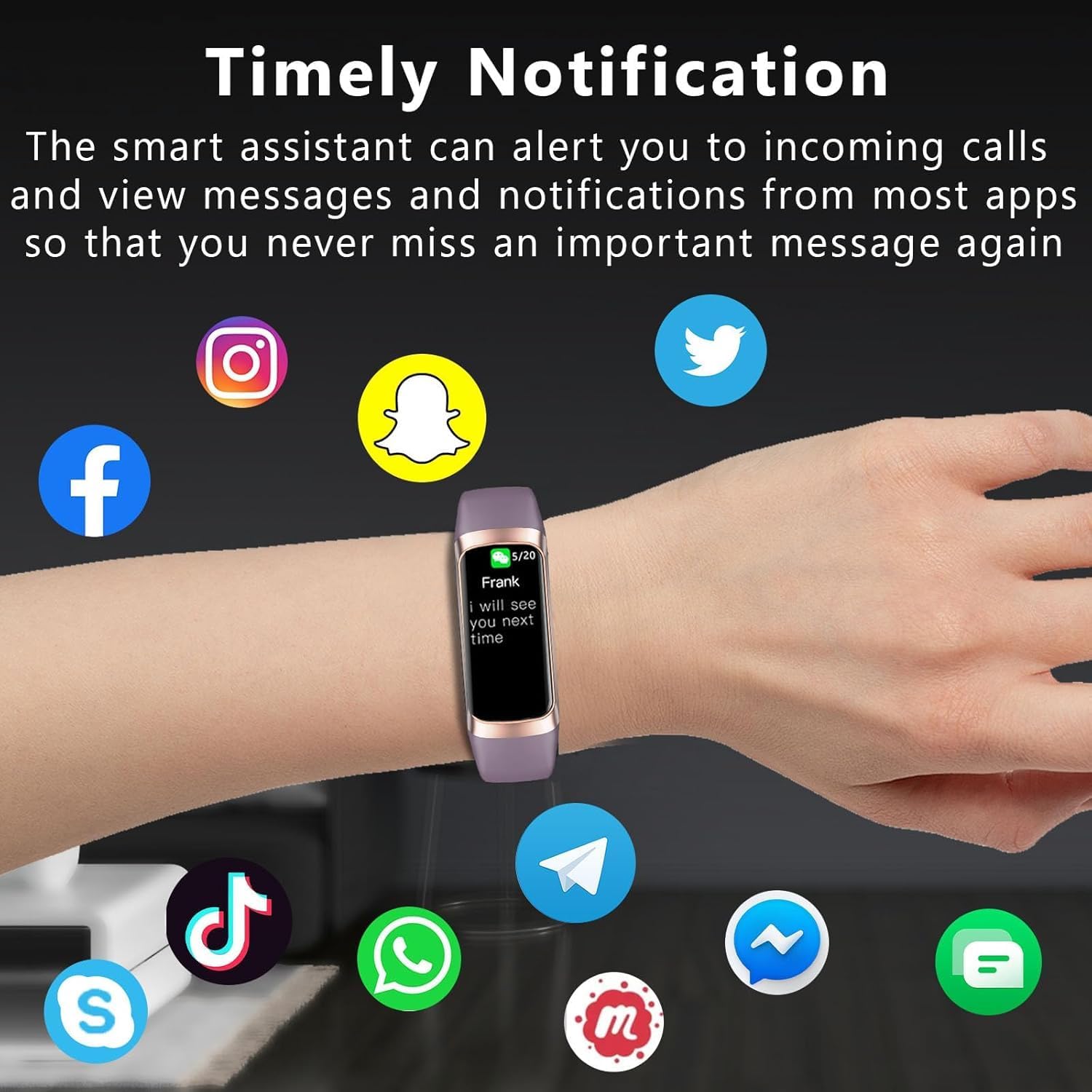 Fitness Tracker with Heart Rate/Blood Oxygen/Sleep Monitor, 20+ Sports Modes Smart Watches for Women/Men, Activity & Step Tracker Smart Watch for Android/iOS Phones (Bordeaux) - Image 6