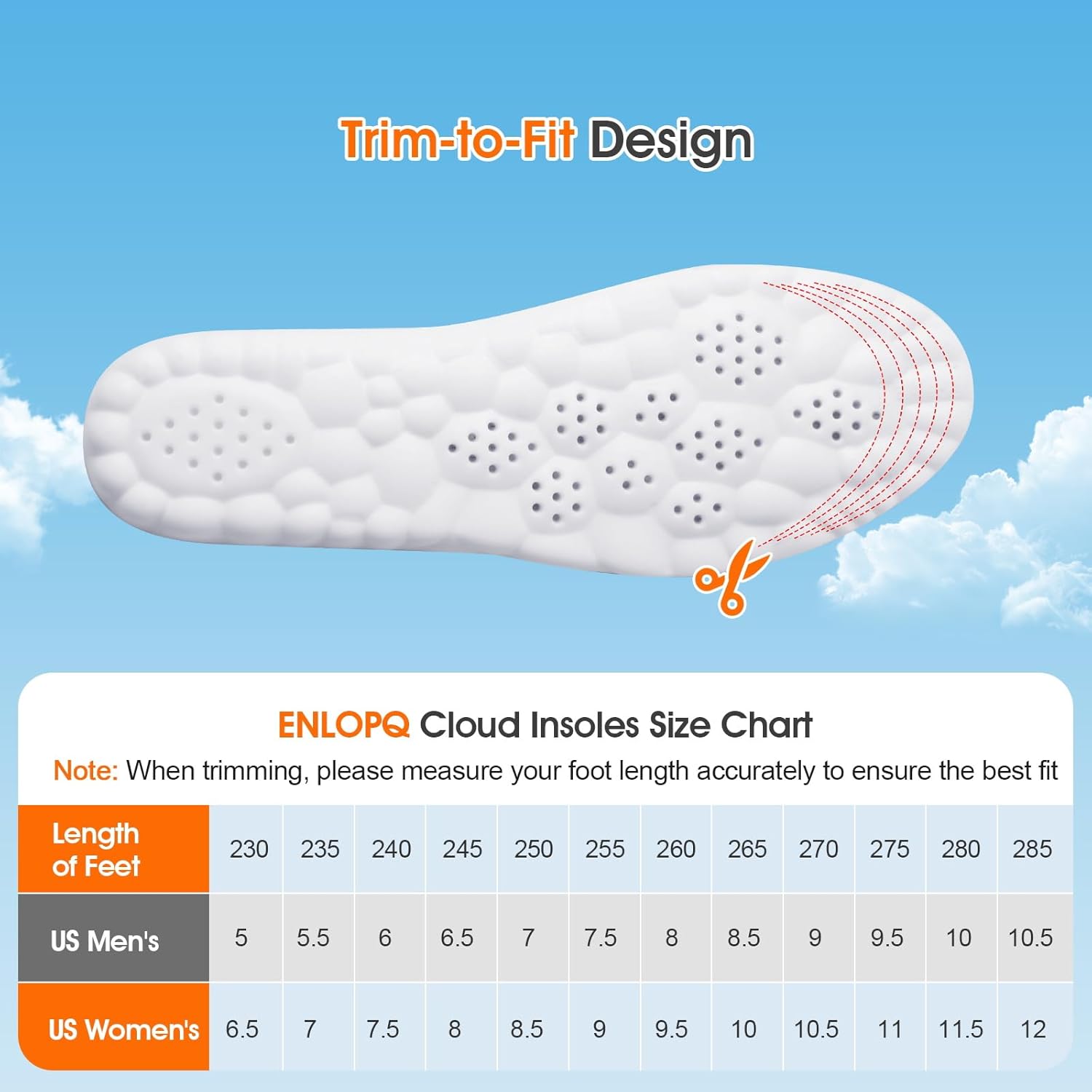 4D Cloud-Like Comfort Soles for Women - Soft Memory Foam Cushioning Insoles - Trim to Fit Steppers Insoles with Arch Support for Foot Pain Relief and Fatigue Reduction(US W 6.5-9) - Image 5