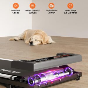 Walking Pad Treadmill, Under Desk Treadmill for Home and Office with Remote Control, Portable 2.5 HP Walking Jogging Running Machine in LED Display