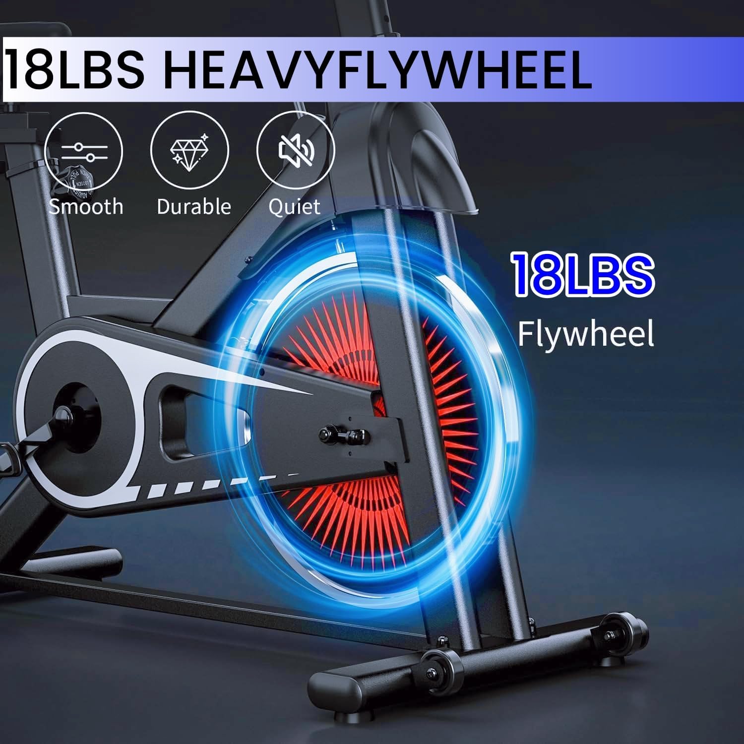 NAYSAYE Exercise Bike, Adjustable Stationary Bikes with Smartphone Mount, Professional Exercise Bike with Digital Pulse Display for Home and Office - Image 3