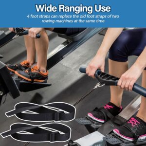 Rowing Machine Adjustable Foot Straps Compatible With Concept 2 Rower Fitness, 4 Pack Replacement Reusable Straps