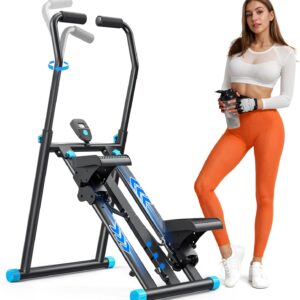 MERACH Stair Stepper for Home Gym Exercise, New Version Stairmaster for Full-Body Workout, Compact Folding Stair Climber with Extended Step Range, Adjustable Handlebar/Pedal