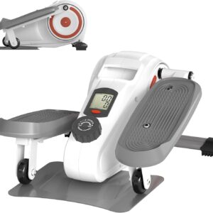 Under Desk Elliptical Machine, Ellipse Leg Exerciser as Seen on TV for Seniors, Pedal Exerciser Fully Assembled with 8 Resistance Levels, Portable Leg Exerciser for Home Office