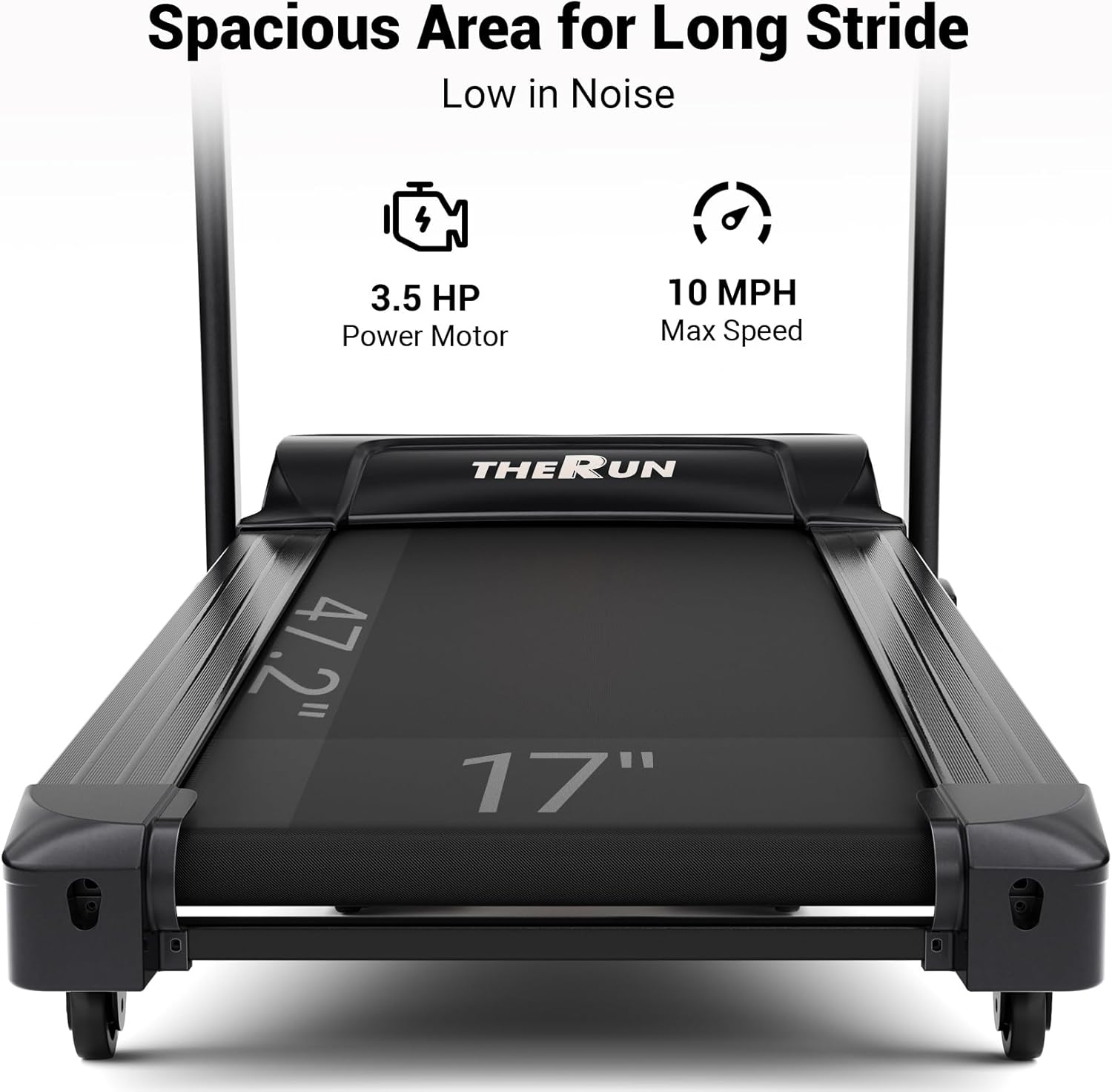 THERUN Incline Treadmill for Running and Walking, 300 lbs Weight Capacity Folding Treadmill with 0-15% Auto Incline, Wide Belt, 3.5HP, App, Heart Rate - Image 5