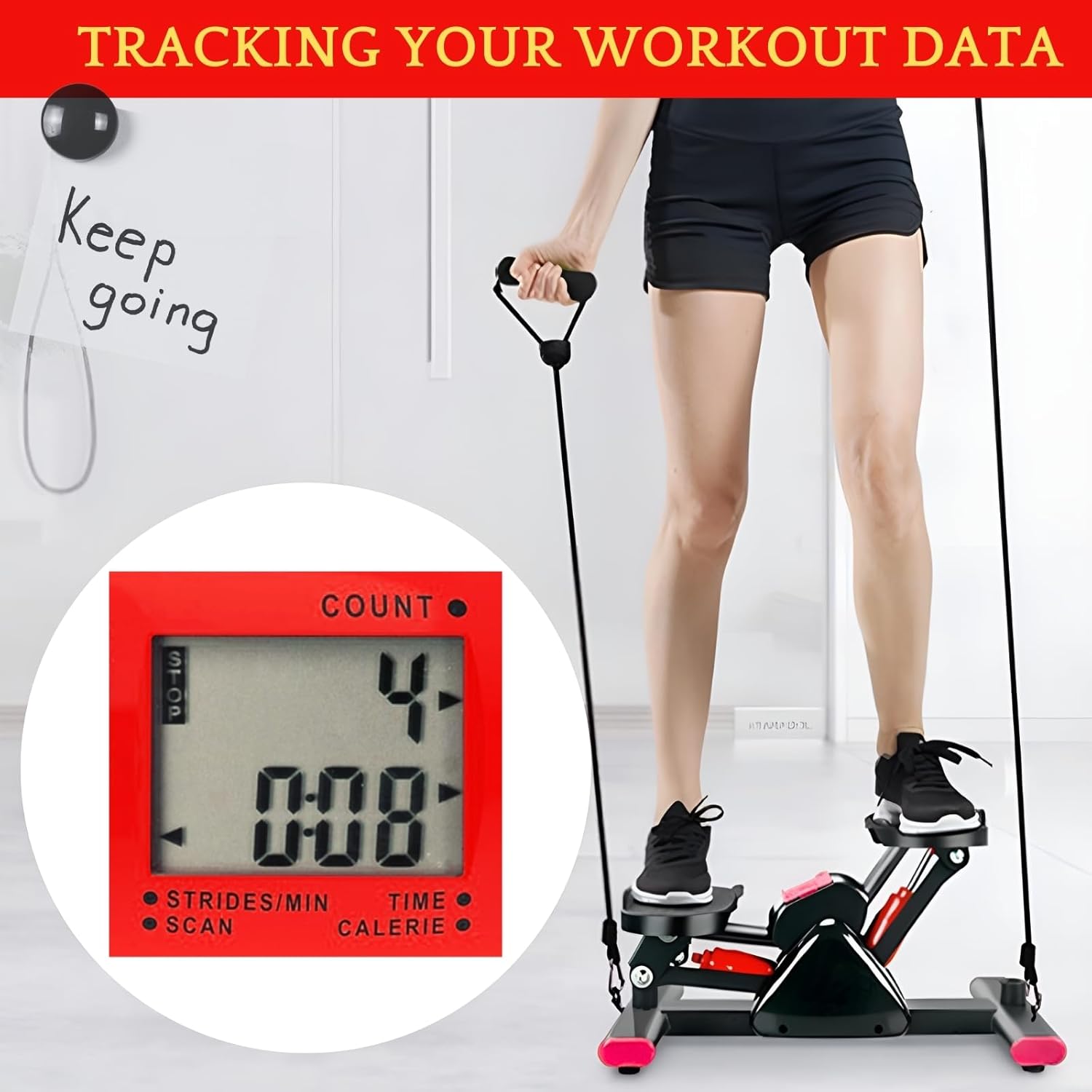 Mini Twist Stepper with LCD Display, Dual Resistance Bands for Home Fitness, Compact and Quiet Foot Stepper Machine, Supports 330 LBS, Perfect for Cardio Workouts - Image 5