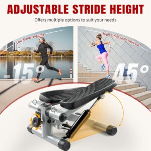Ktaxon Steppers for Exercise at Home, Stair Stepper Mini Stepper with Resistance Bands, Adjustable Height, Super Quiet, 330LBS Weight Capacity and LED Display for Home Workouts