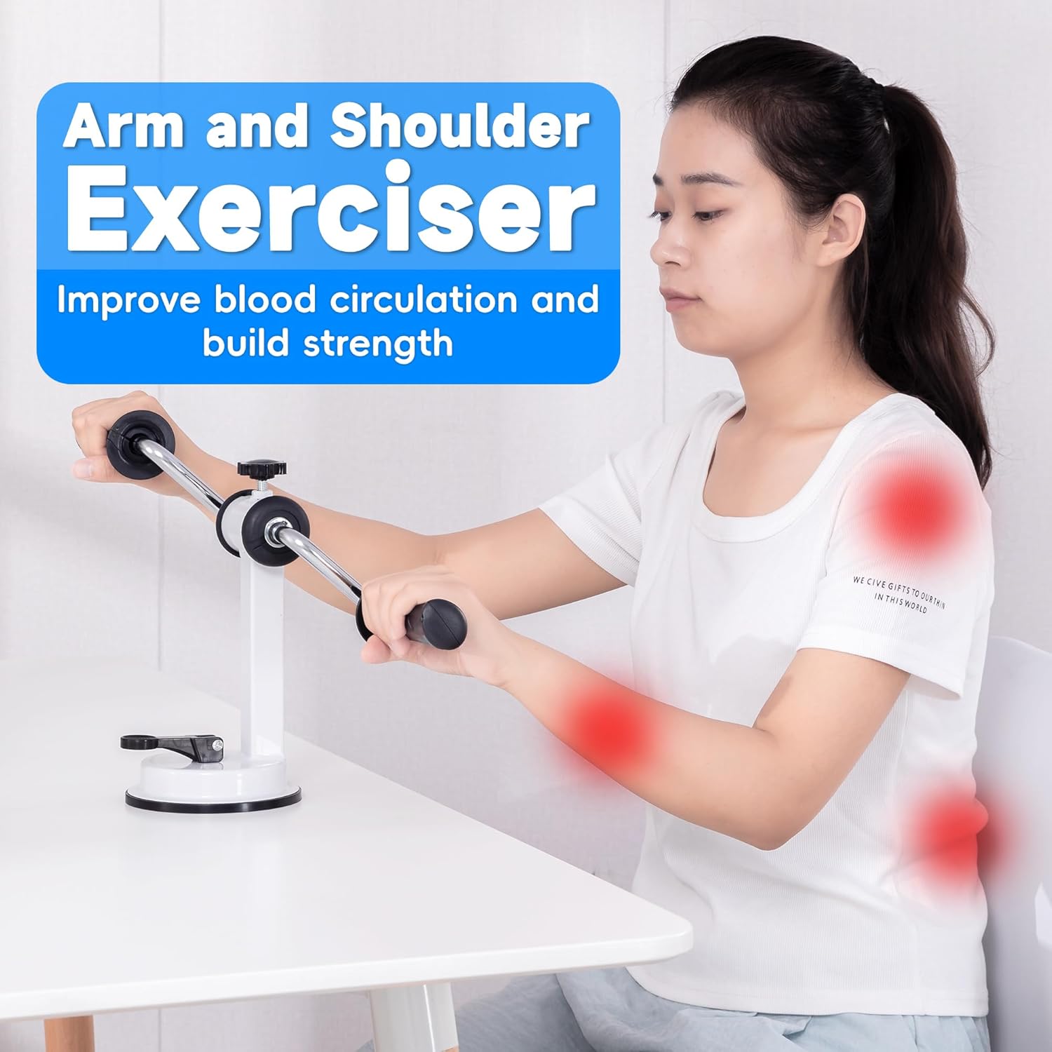Arm Bike for Physical Therapy | Portable Rehabilitation Exerciser for Arm and Shoulder Workout, Home Fitness Equipment for Seniors with Strong Suction - Image 2