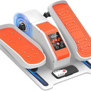 2025 New Under Desk Elliptical Machine, Mini Electric Ellipse Leg Exerciser for Senior,Quiet & Portable Seated Pedal Elliptical for Home with Monitor, Remote Control and 12 Adjustable Speeds