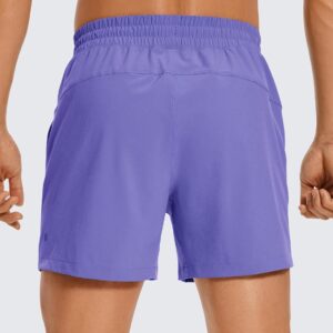 CRZ YOGA Men’s Linerless Workout Shorts – 5” Lightweight Quick Dry for Running Sports Athletic Gym with Pockets
