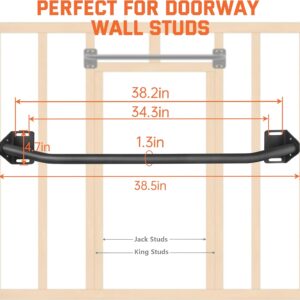 Pull Up Bar Wall Mounted-Heavy Duty Joist Mounted Pull Up Bar-Premium Strength Training Pull-Up Bars-Fast and Easy Installation for Home and Garage Use,Supports up to 600 Lbs