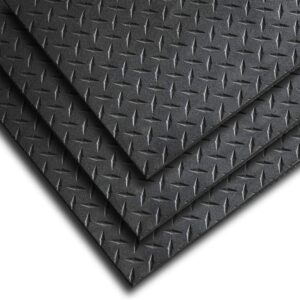 Body-Solid Heavy Duty Rubber Floor Mat (RF546) for Use on Carpet, Hardwood Floors, Concrete & More, Perfect for Treadmills, Bikes, Yoga & Other Home Gym Exercise Equipments, 4′ X 6′, 1/2″ Thick